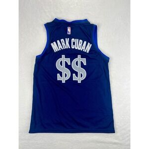 Dallas Mavericks Mark Cuban Money Dollar Sign NBA Jersey Nike Swingman Size M